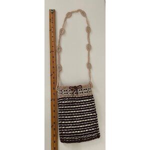 Handmade Crochet Brown Hobo Hippie Purse Made With Flip Top Can Tabs Snap Close